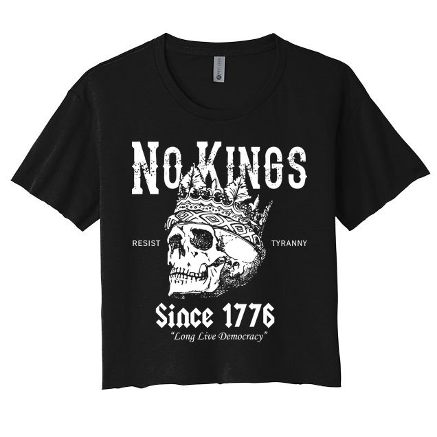 No Kings Since 1776 Skull Resist Long Live Democracy Crop Top