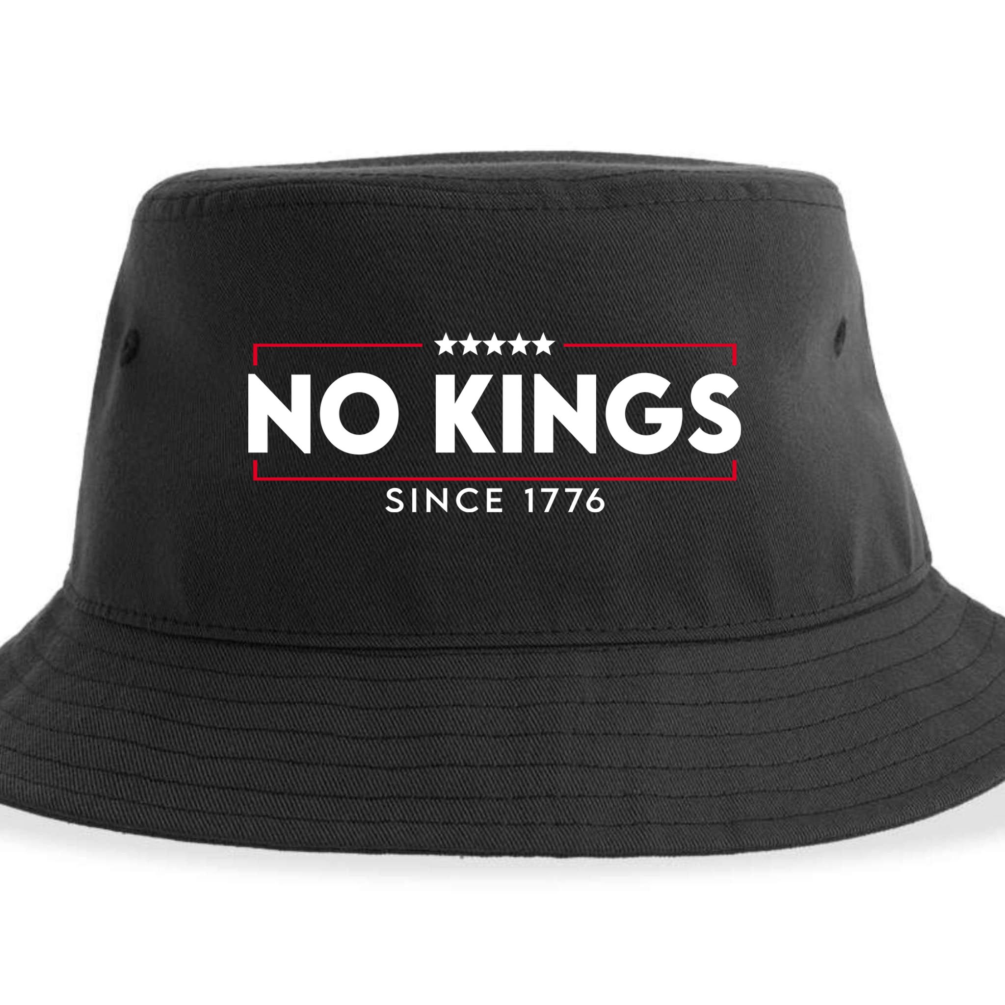 No Kings Since 1776 Simple Logo Sustainable Bucket Hat