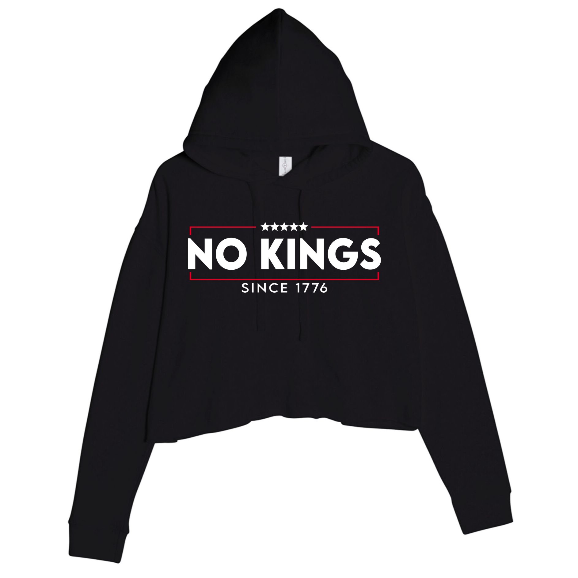 No Kings Since 1776 Simple Logo Crop Fleece Hoodie