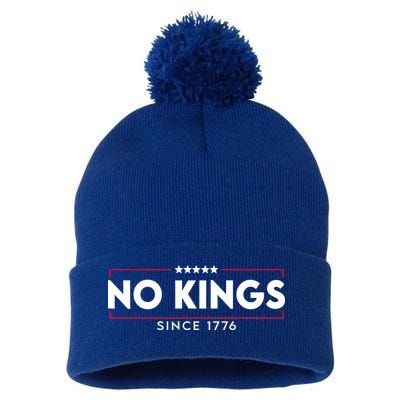 No Kings Since 1776 Simple Logo Pom Pom 12in Knit Beanie