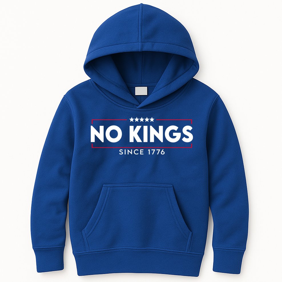 No Kings Since 1776 Simple Logo Kids Hoodie