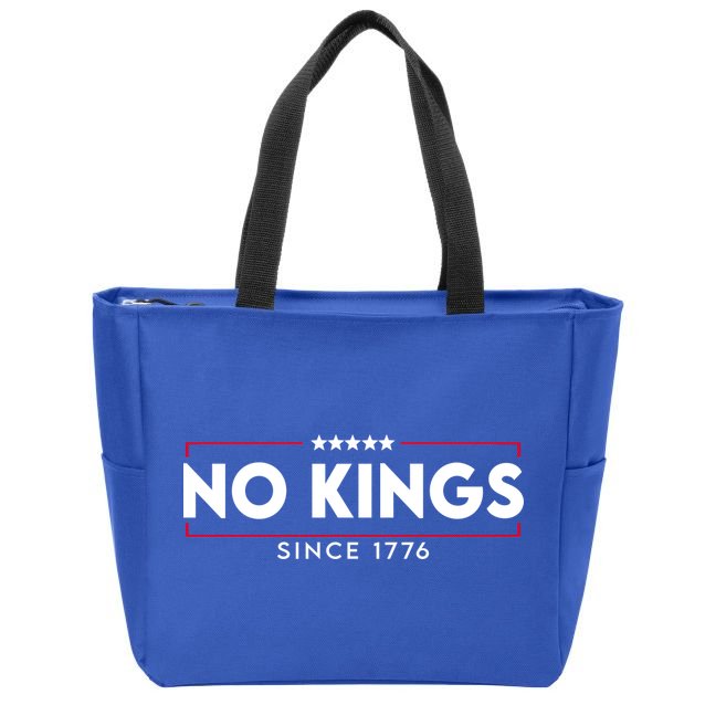 No Kings Since 1776 Simple Logo Zip Tote Bag
