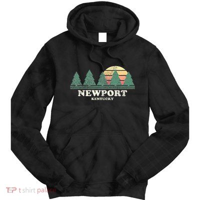 Newport Ky Vintage Throwback Retro 70s Design Tie Dye Hoodie