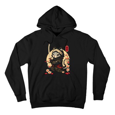 Ninja Kitten Warriors Japanese Samurai Cat Tattoo Kawaii Ninja Cat Hoodie