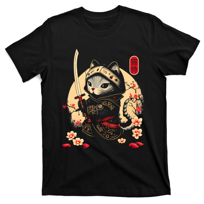 Ninja Kitten Warriors Japanese Samurai Cat Tattoo Kawaii Ninja Cat T-Shirt