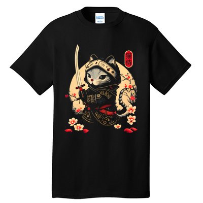 Ninja Kitten Warriors Japanese Samurai Cat Tattoo Kawaii Ninja Cat Tall T-Shirt