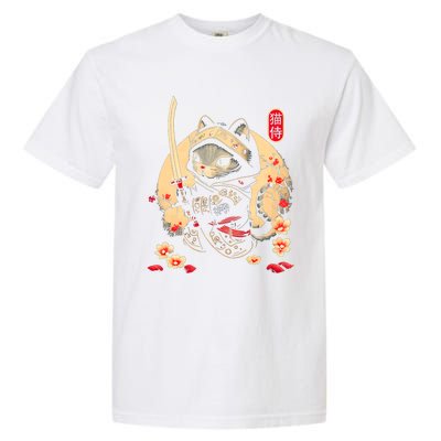 Ninja Kitten Warriors Japanese Samurai Cat Tattoo Kawaii Ninja Cat Garment-Dyed Heavyweight T-Shirt