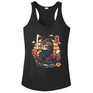 Ninja Kitten Warriors Japanese Samurai Cat Tattoo Kawaii Ninja Cat Ladies PosiCharge Competitor Racerback Tank