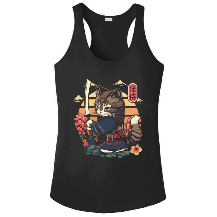 Ninja Kitten Warriors Japanese Samurai Cat Tattoo Kawaii Ninja Cat Ladies PosiCharge Competitor Racerback Tank