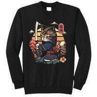 Ninja Kitten Warriors Japanese Samurai Cat Tattoo Kawaii Ninja Cat Tall Sweatshirt