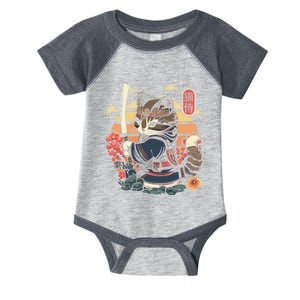 Ninja Kitten Warriors Japanese Samurai Cat Tattoo Kawaii Ninja Cat Infant Baby Jersey Bodysuit