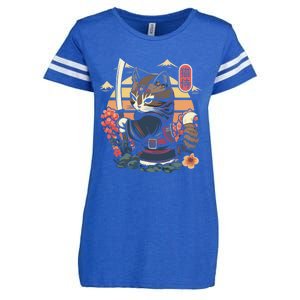 Ninja Kitten Warriors Japanese Samurai Cat Tattoo Kawaii Ninja Cat Enza Ladies Jersey Football T-Shirt