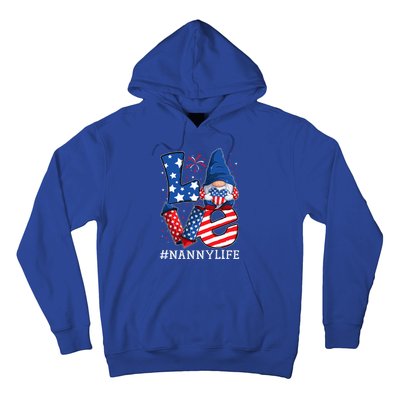 Nanny Love 4th Of July Gnome Usa Patriotic Meaningful Gift Hoodie