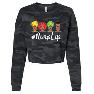 Nurse Life Afro Melanin Black Nurse Nursing Juneteenth Gift Cropped Pullover Crew