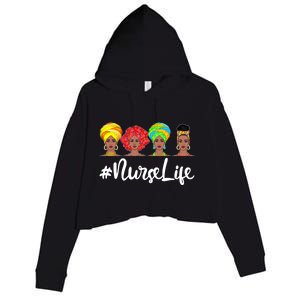 Nurse Life Afro Melanin Black Nurse Nursing Juneteenth Gift Crop Fleece Hoodie