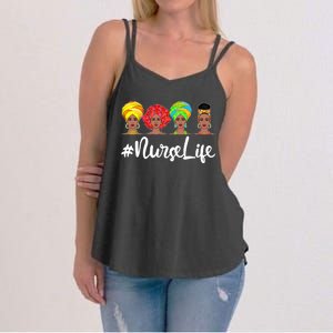 Nurse Life Afro Melanin Black Nurse Nursing Juneteenth Gift Women's Strappy Tank