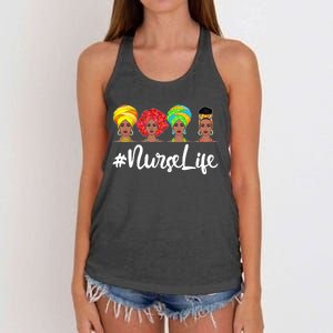 Nurse Life Afro Melanin Black Nurse Nursing Juneteenth Gift Women's Knotted Racerback Tank