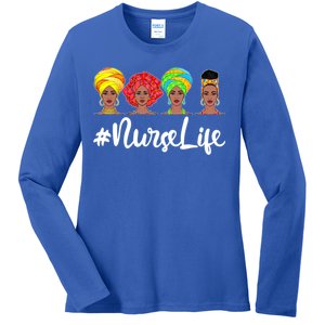 Nurse Life Afro Melanin Black Nurse Nursing Juneteenth Gift Ladies Long Sleeve Shirt