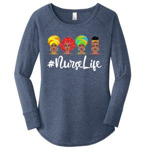 Nurse Life Afro Melanin Black Nurse Nursing Juneteenth Gift Women's Perfect Tri Tunic Long Sleeve Shirt