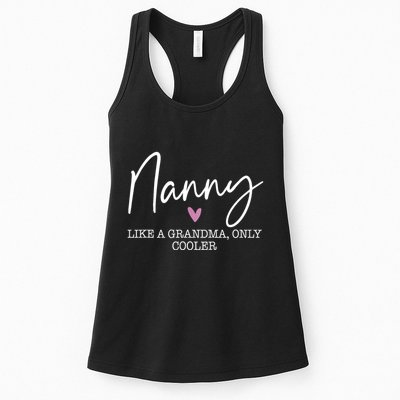 Nanny Like A Grandma Only Cooler Heart MotherS Day Nanny Womens Tank Top