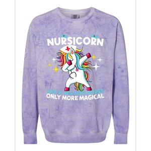 Nursicorn Like A Regular Nurse Dabbing Unicorn Nurse Rn Cool Gift Colorblast Crewneck Sweatshirt