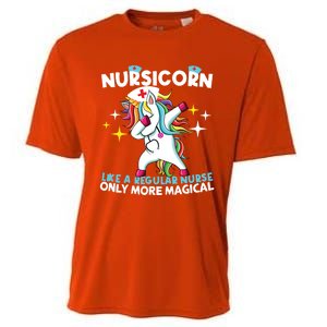 Nursicorn Like A Regular Nurse Dabbing Unicorn Nurse Rn Cool Gift Cooling Performance Crew T-Shirt