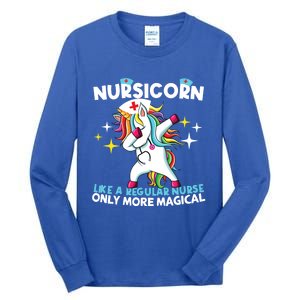 Nursicorn Like A Regular Nurse Dabbing Unicorn Nurse Rn Cool Gift Tall Long Sleeve T-Shirt