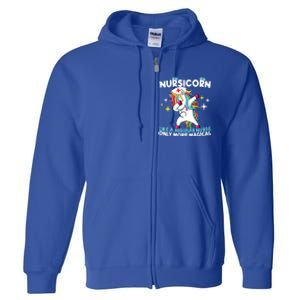 Nursicorn Like A Regular Nurse Dabbing Unicorn Nurse Rn Cool Gift Full Zip Hoodie