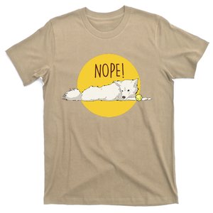 Nope! Lazy American Eskimo Funny American Eskimo Dog T-Shirt