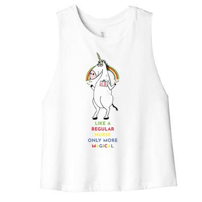 Nursicorn Like A Regular Nurse Only More Magical Great Gift Women's Racerback Cropped Tank