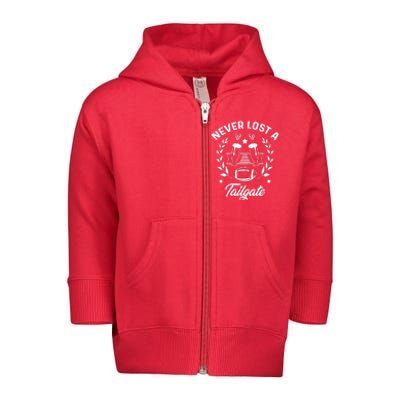 Never Lost A Tailgate Toddler Zip Fleece Hoodie