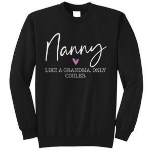 Nanny Like A Grandma Only Cooler Heart MotherS Day Nanny Sweatshirt