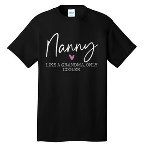 Nanny Like A Grandma Only Cooler Heart MotherS Day Nanny Tall T-Shirt