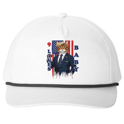 Nine Lives Baby Cat In Suite With Trump Hair Snapback Five-Panel Rope Hat