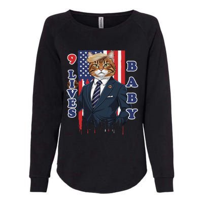 Nine Lives Baby Cat In Suite With Trump Hair Womens California Wash Sweatshirt