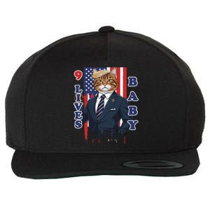 Nine Lives Baby Cat In Suite With Trump Hair Wool Snapback Cap