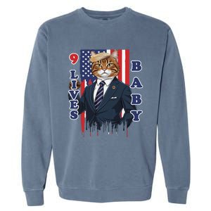 Nine Lives Baby Cat In Suite With Trump Hair Garment-Dyed Sweatshirt