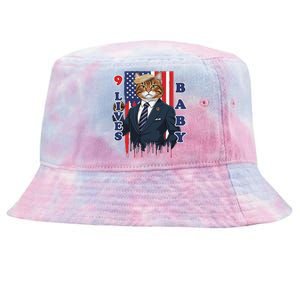 Nine Lives Baby Cat In Suite With Trump Hair Tie-Dyed Bucket Hat