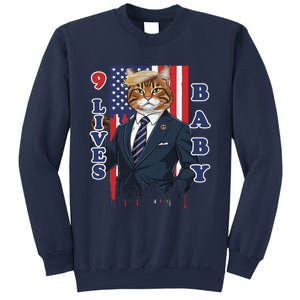 Nine Lives Baby Cat In Suite With Trump Hair Sweatshirt