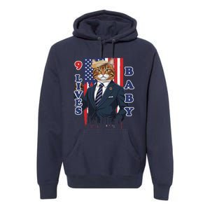 Nine Lives Baby Cat In Suite With Trump Hair Premium Hoodie