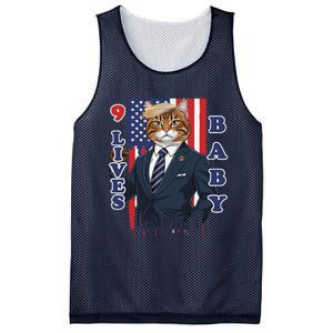 Nine Lives Baby Cat In Suite With Trump Hair Mesh Reversible Basketball Jersey Tank