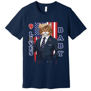 Nine Lives Baby Cat In Suite With Trump Hair Premium T-Shirt