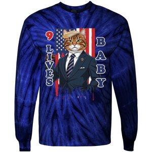 Nine Lives Baby Cat In Suite With Trump Hair Tie-Dye Long Sleeve Shirt