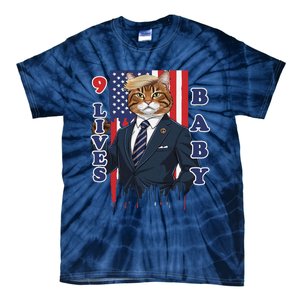 Nine Lives Baby Cat In Suite With Trump Hair Tie-Dye T-Shirt