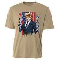 Nine Lives Baby Cat In Suite With Trump Hair Cooling Performance Crew T-Shirt