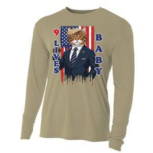 Nine Lives Baby Cat In Suite With Trump Hair Cooling Performance Long Sleeve Crew