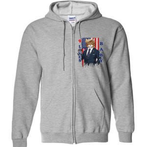 Nine Lives Baby Cat In Suite With Trump Hair Full Zip Hoodie