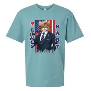 Nine Lives Baby Cat In Suite With Trump Hair Sueded Cloud Jersey T-Shirt