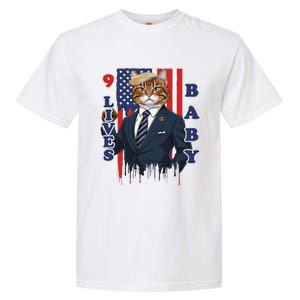 Nine Lives Baby Cat In Suite With Trump Hair Garment-Dyed Heavyweight T-Shirt