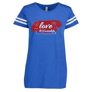 Nurses Love Being A Rn Lpn Nurse Proud To Be A Nurse Funny Gift Enza Ladies Jersey Football T-Shirt